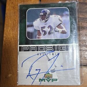 Ray Lewis Autographed ProSign MVP Football Card - Purple & White